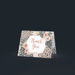 Wild One Girl Leopard Print Thank You Folded Card<br><div class="desc">Wild One Girl Leopard Print Birthday Thank You Folded Card</div>