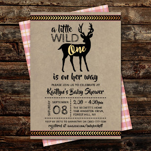 Wild One Girls Baby Shower Invitation
