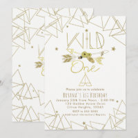 WILD ONE Gold & White Boho 1st Birthday ANY COLOR