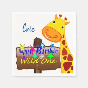 Wild One Happy Birthday Paper Napkins Eric