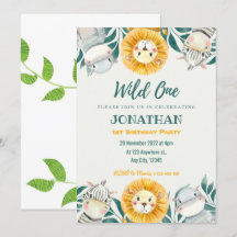 Wild One Illustration Anniversaire Invitation