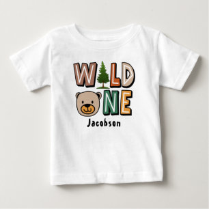Wild One Jungle Animal 1st Birthday Baby T-Shirt