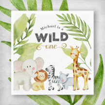 Wild One Jungle Animal Birthday