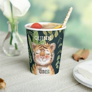Wild One Jungle Animals Safari 1st Birthday Paper Cups