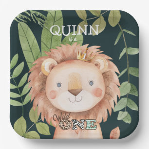 Wild One Jungle Animals Safari 1st Birthday Paper Plate