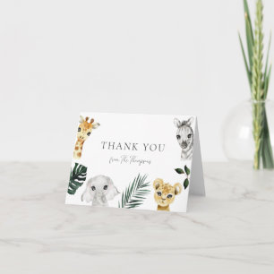 Wild One Jungle Baby Shower Thank You