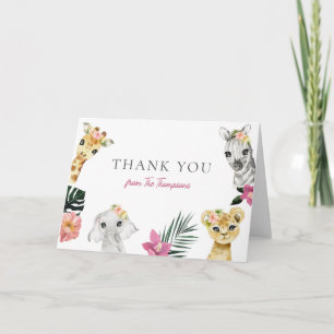 Wild One Jungle Baby Shower Thank You Card