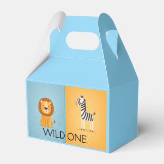 Wild One Jungle Birthday- Safari Animals Favor Box