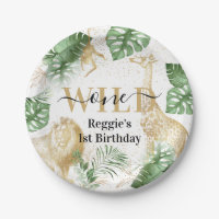 Wild One Jungle Greenery & Gold Birthday Party