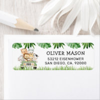 Wild One Jungle Return Address Labels