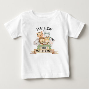 Wild One Jungle Safari 1st Birthday Baby T-Shirt