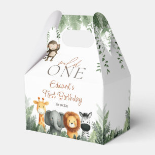 Wild One Jungle Safari 1st Birthday Favor Box