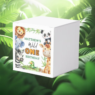 Wild One Jungle Safari 1st birthday  Favor Box