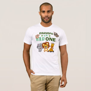 Wild One Jungle Safari 1st Birthday Grandpa T-Shirt
