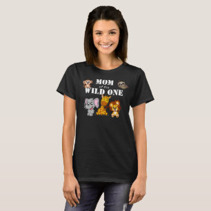 Wild One Jungle Safari 1st Birthday Mom T-Shirt