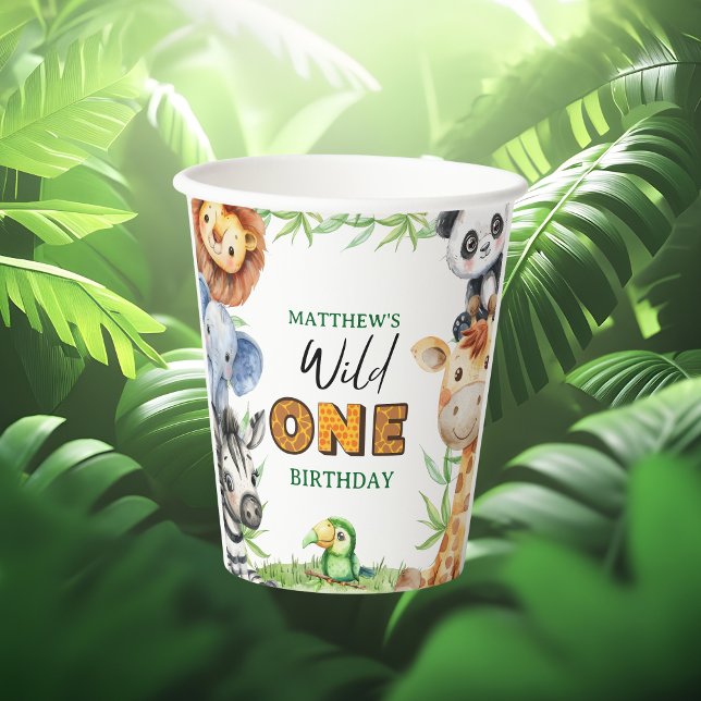 Wild One Jungle Safari 1st birthday  Paper Cups (Creator Uploaded)