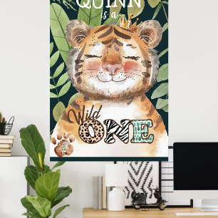 Wild One Jungle Safari 1st Birthday Welcome Sign