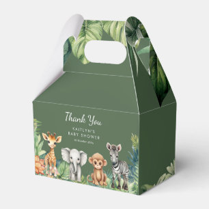 Wild One Jungle Safari Animals Baby Shower Favor Box