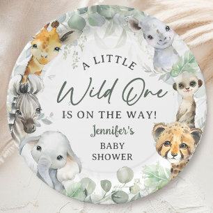 Wild One Jungle Safari Animals Baby Shower Paper Plate