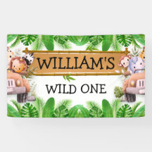 Wild One JUNGLE Safari Animals Birthday