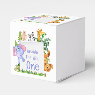 Wild One Jungle Safari Baby 1st Birthday Cute Baby Favor Box