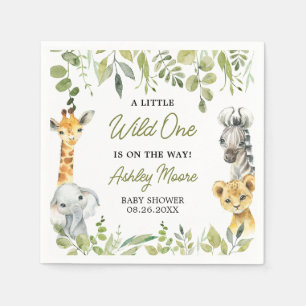 Wild One Jungle Safari Baby Shower  Napkin