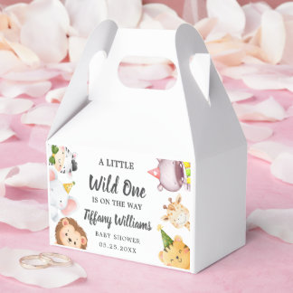 Wild One Jungle Safari Baby Shower Party Favor Box