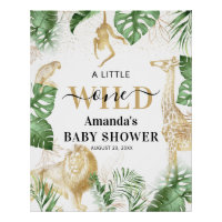 Wild One Jungle Safari Baby Shower Welcome Sign