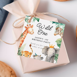 Wild One Jungle Safari Birthday Favour Tags