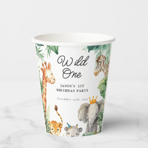 Wild One Jungle Safari Birthday Paper Cups