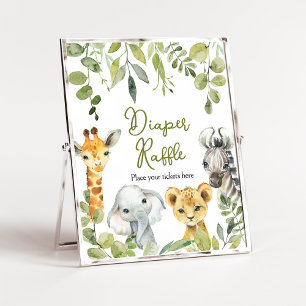 Wild One Jungle Safari Diaper Raffle Poster