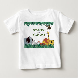 Wild One Jungle Safari Personalized Baby T-Shirt