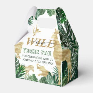 Wild One Jungle Safari Themed 1st Birthday Party Favor Box