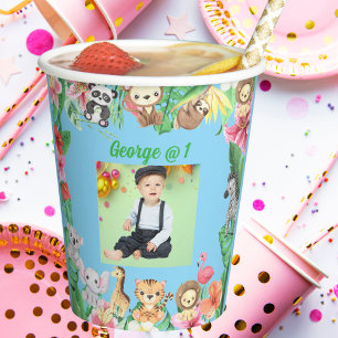 Wild One Jungle Safari Themed 1st Birthday Party Paper Cups