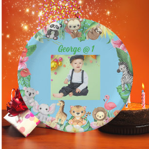 Wild One Jungle Safari Themed 1st Birthday Party Paper Plate