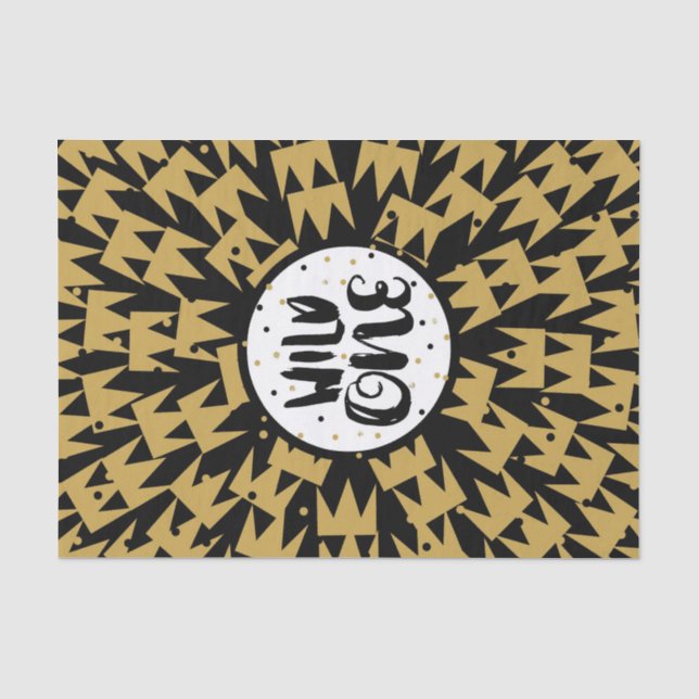 Wild One King of Things Crown 1st Birthday Party Tissue Paper (Front)