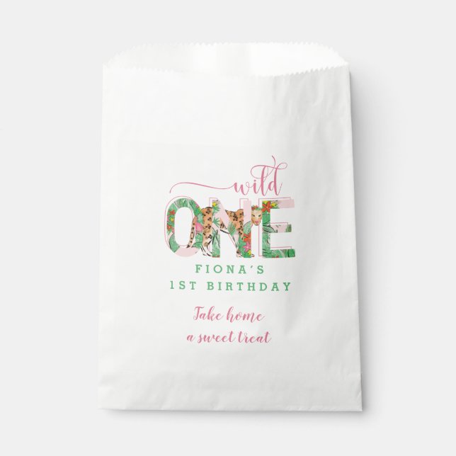 Wild One Leopard First Birthday Favour Bag (Front)