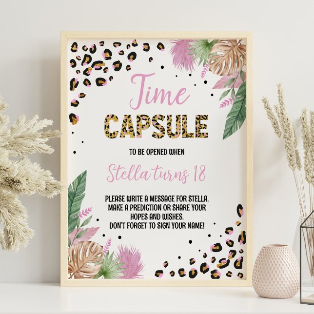 Wild One Leopard Print Birthday Time Capsule Sign (Creator Uploaded)