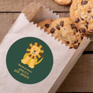 Wild One Lion Baby Shower Jungle Safari Favor Classic Round Sticker