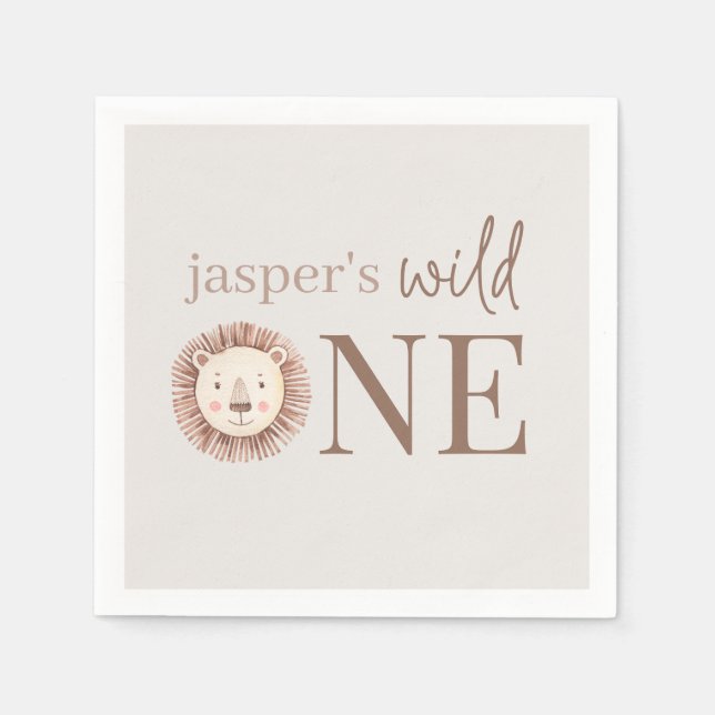 Wild One Lion Face Napkin (Front)