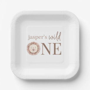 Wild One Lion Face Paper Plate