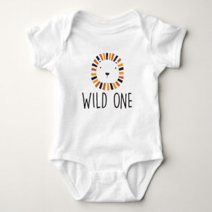 Wild one Lion first birthday Baby Bodysuit
