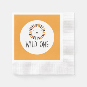 Wild one Lion first birthday Napkin