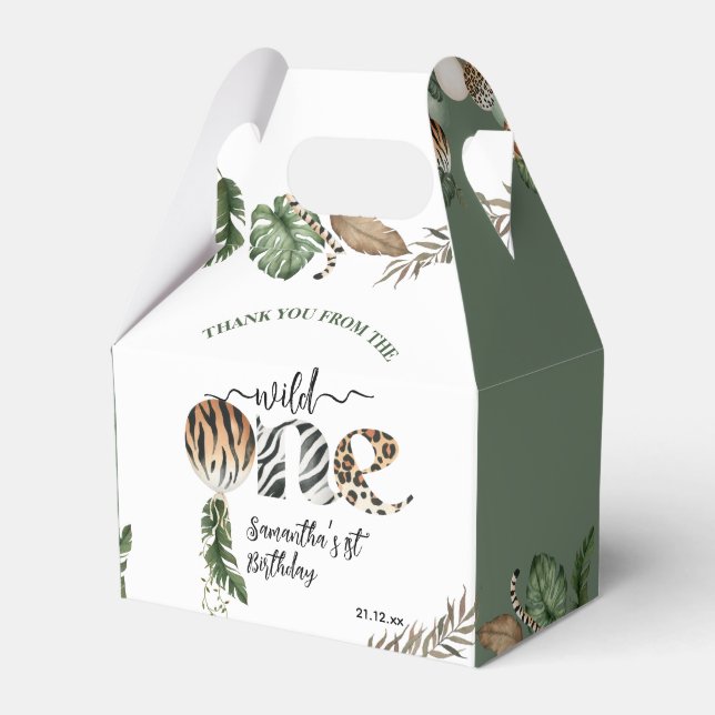 Wild One Modern Gender Neutral 1st Birthday Favor Box (Front Side)