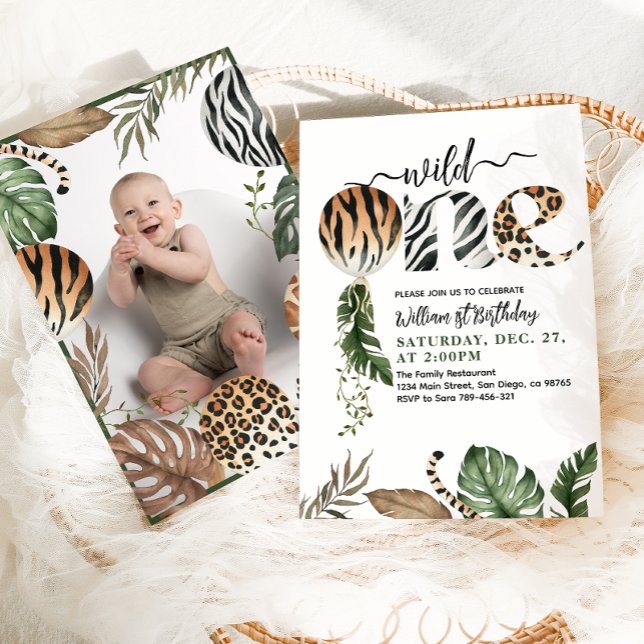 Wild One Modern Gender Neutral 1st Birthday Invitation (Creator Uploaded)