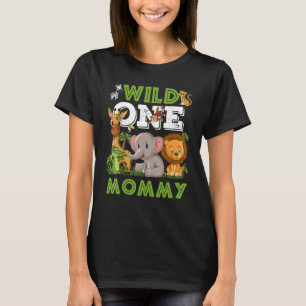 Wild One Mommy Zoo Birthday Safari Jungle Animals T-Shirt