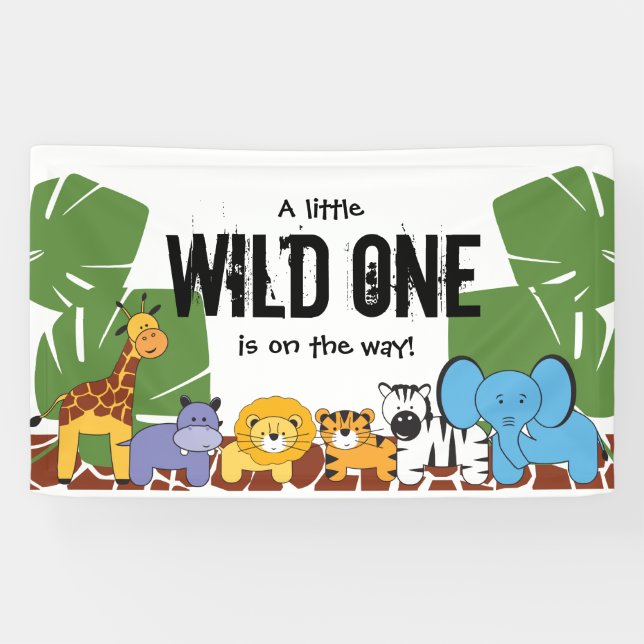 Wild One on the way | baby shower | safari Banner (Horizontal)