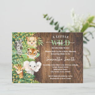 Wild One on the Way Rustic Safari Baby Shower Invitation
