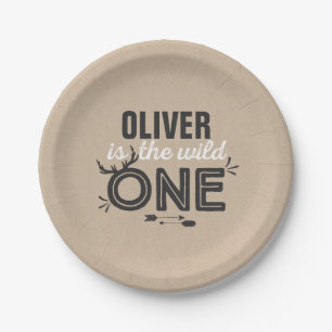 Wild One Paper Plate 7" Rustic Kraft Wild One