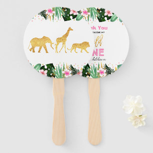 Wild One Party Hand Fan Jungle Animals Party Favou